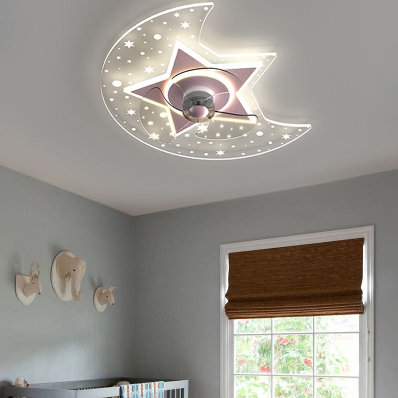Metal Forma unica ventilatori per bambini in stile per bambini Multi-Lights Aibello del ventilatore a soffitto