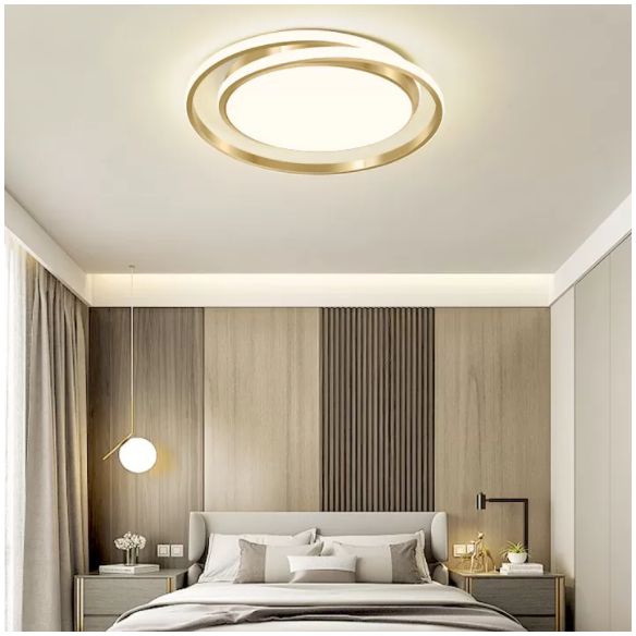 Round 1-Light LED Flush Light New Modern Acrylic Flush Mount Ceiling Light Fixtures for Bedroom