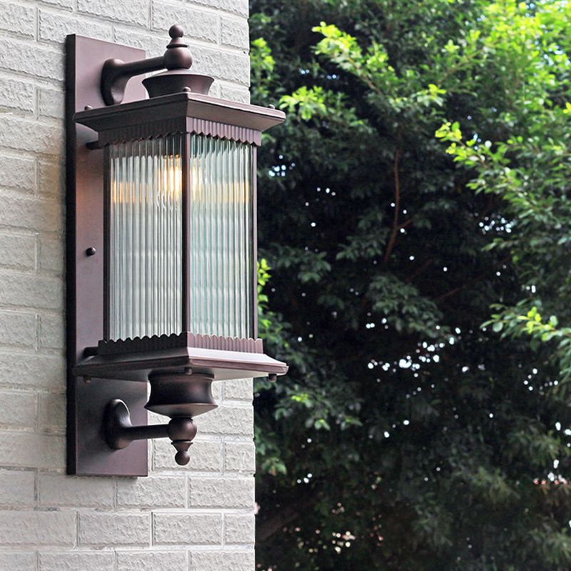 Simple Rectangler Wall Lamp Metal 1 Light Wall Light Fixture