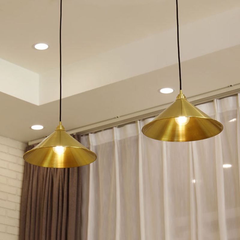 Cone Shape 1 Head Ceiling Pendant Lamp Postmodern Metal Ceiling Light for Dinning Room Bedroom