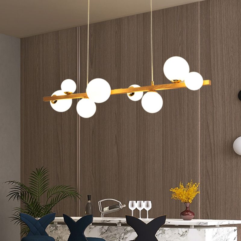 Luces contemporáneas de la isla de la esfera de la isla de la isla en marrón