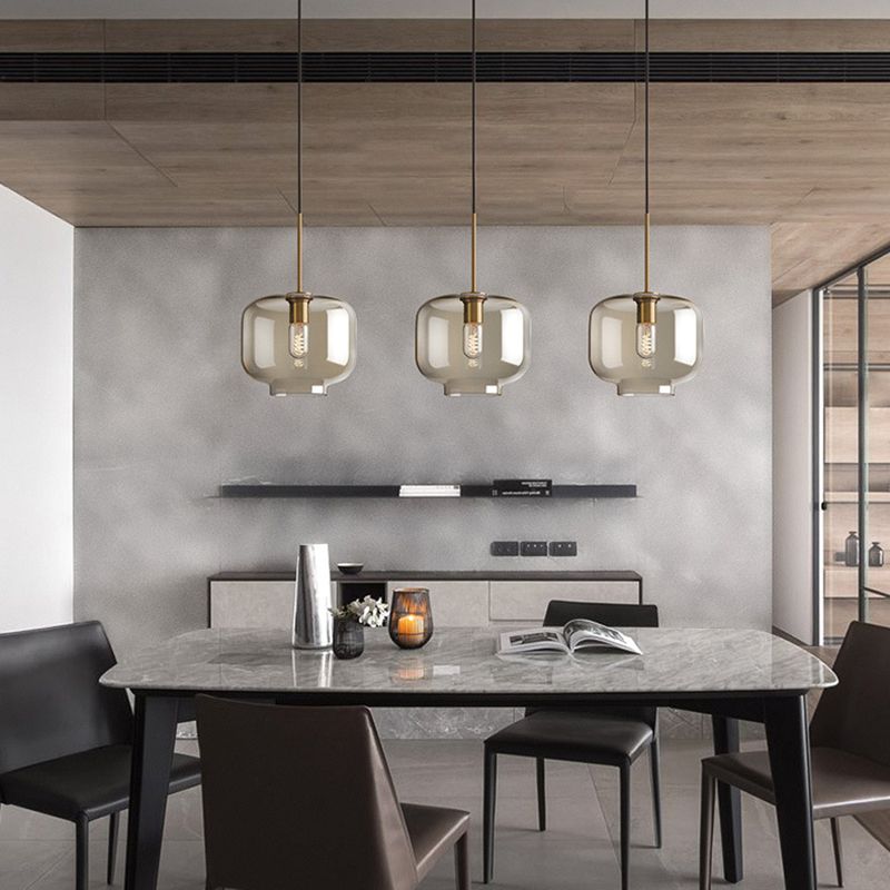 3 Lights Hanging Ceiling Lights Contemporary Glass Hanging Pendant Lights for Restaurant