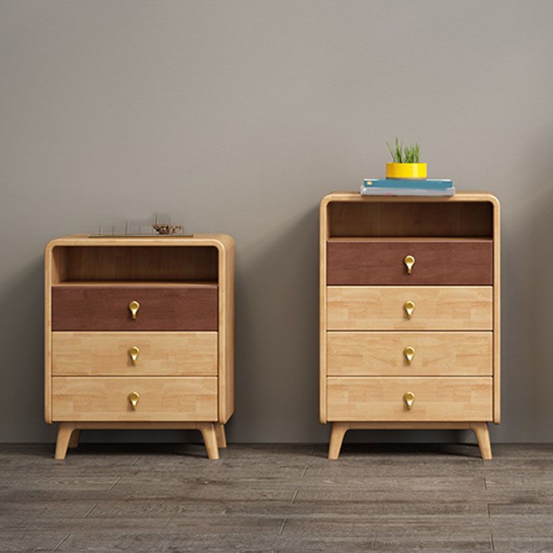 Contemporary Glam Rubber Wood Storage Chest Home Chest with Drawers