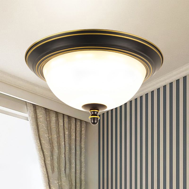 Glass Bowl Shape Flush Mount Light Fixture Simple Flush Mount Lamp