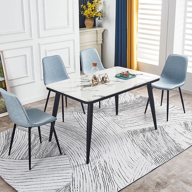 Armless Side Chairs Modern Faux Leather Kitchen Chairs for Dining Room