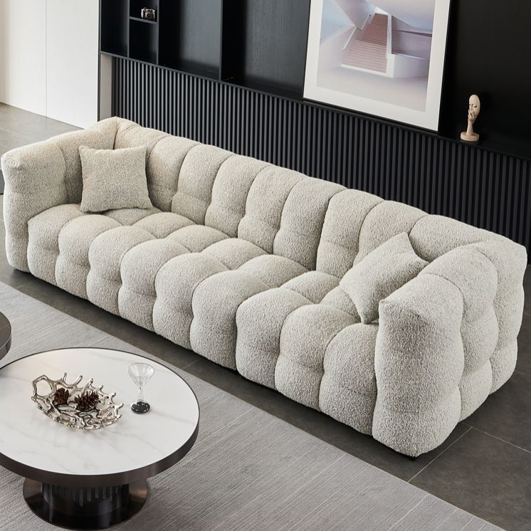 Contemporary Square Arm Tufted Tight Back Sofa Couch for Living Room