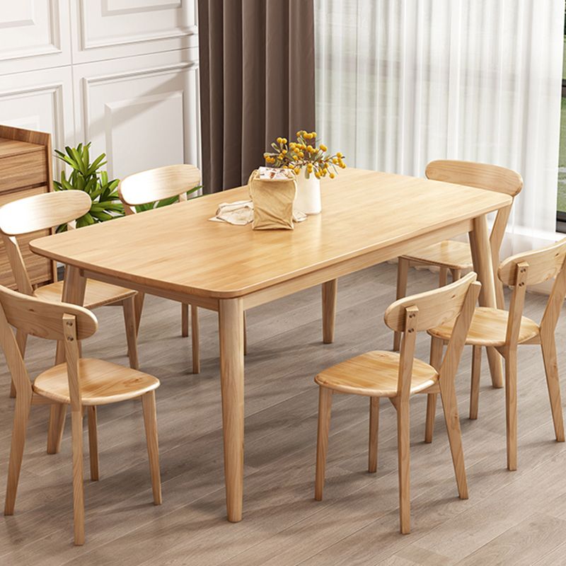 Moderne stijl rechthoek houten keuken eettafel rubberwood tafel met 4 poten