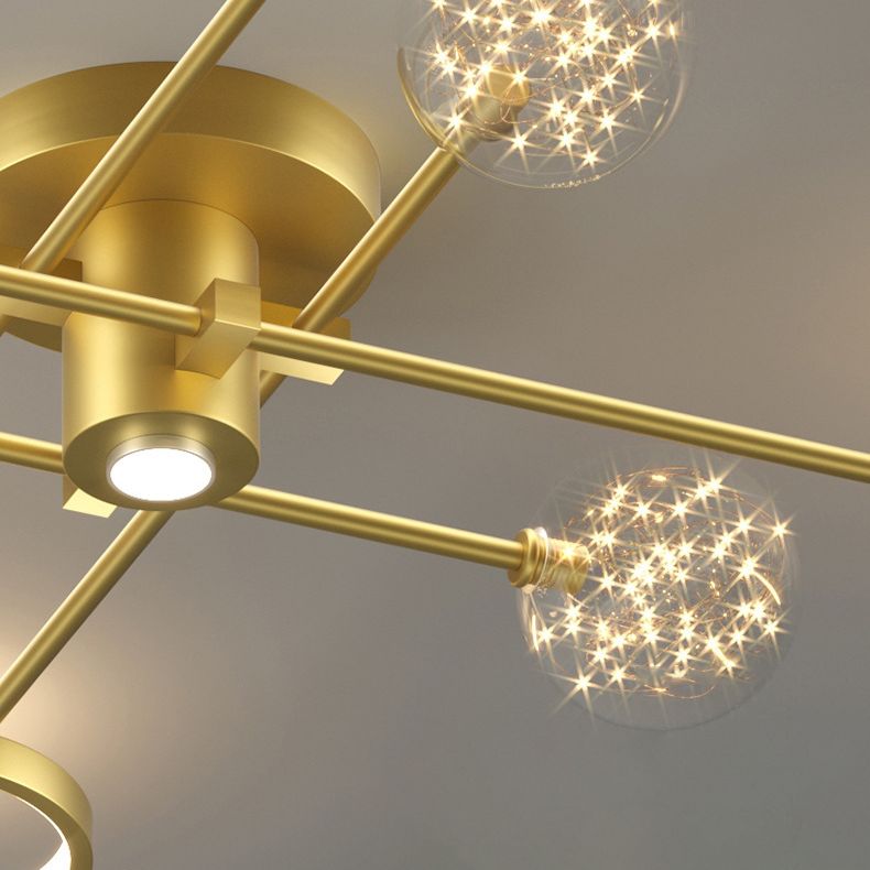 Lámpara de techo semiempotrada de metal Sputnik Iluminación LED de montaje semiempotrado de estilo minimalista