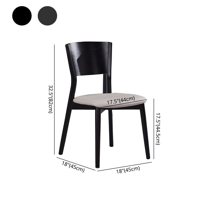Silla lateral de comedor con respaldo abierto de estilo industrial, sillas laterales de madera sin brazos con patas