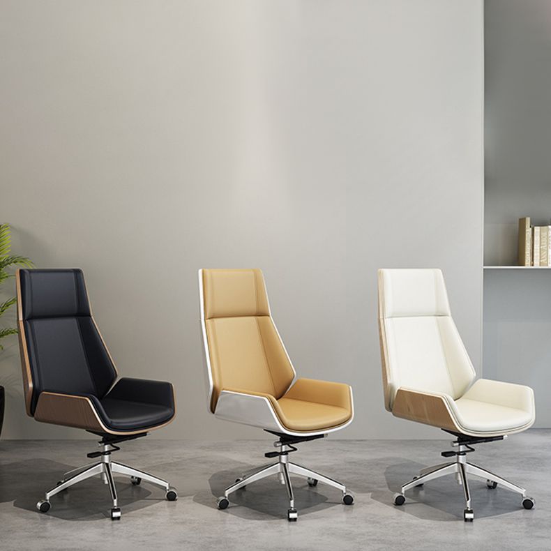 Chrome Metal Frame Modern Desk Chair with High Back Armless Executive Office Chair