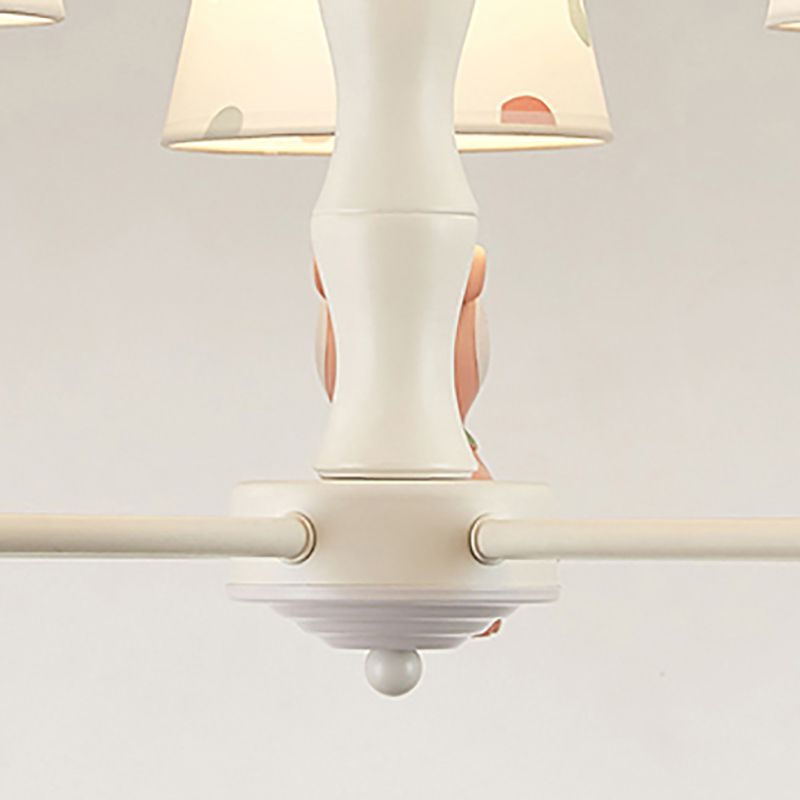 Estilo nórdico Macron Chandelier Costilla Multi-Head Luz de tela de tela múltiple para sala de estar