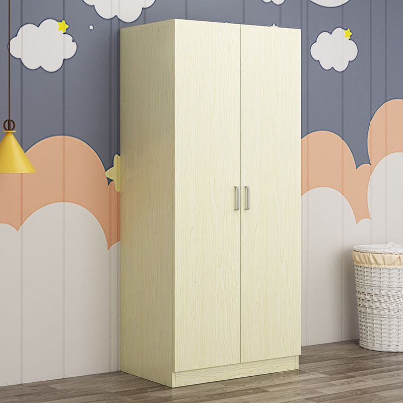 2 Door Modern and Contemporary Armoire Wood 4-shelf Wardrobe