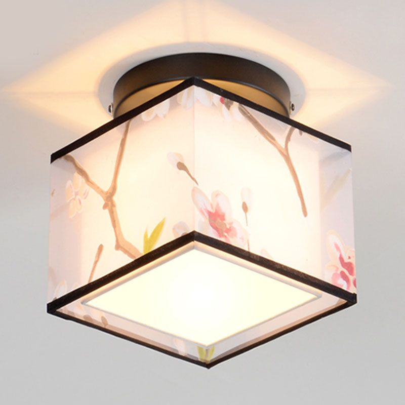 8 lange stoffen plafondlampen Chinese stijl inbouwverlichtingsarmaturen voor woonkamer