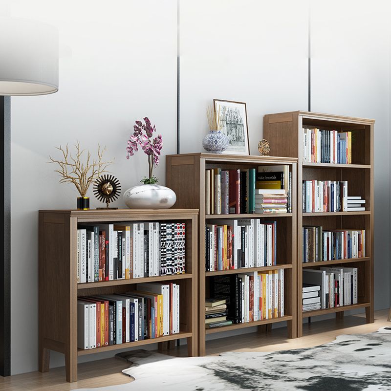 Scandinavian Rubber Wood Standard Bookshelf Closed Back Vertical Bookshelf