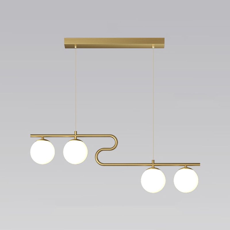 Modern Simple Hanging Lamp Glass Ball Shape Shade Island Light Fixture for Dining Table