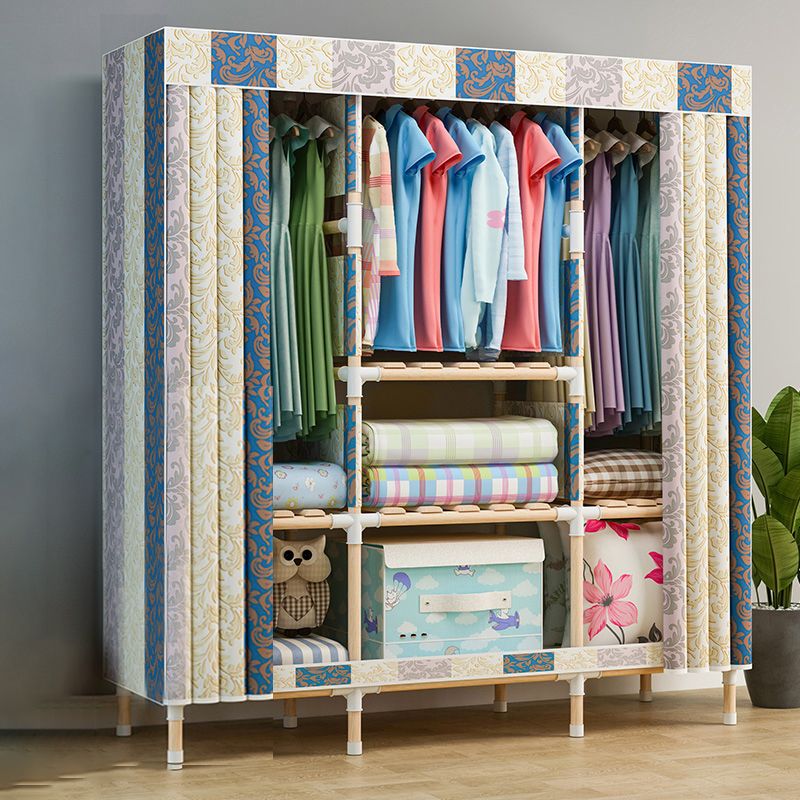 Modern Style Wardrobe Metal 1-Door Wardrobe Closet with Legs