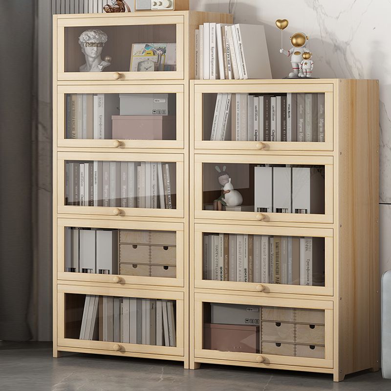Contemporary Bookshelf Standard Wooden Closed Back Bookcase with Shelves