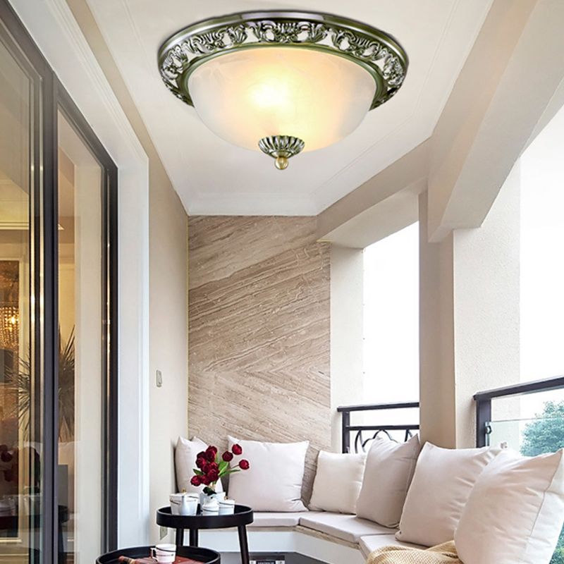 Minimalismo tradizionale lampada da soffitto con paralume in vetro, luce da incasso per salotto