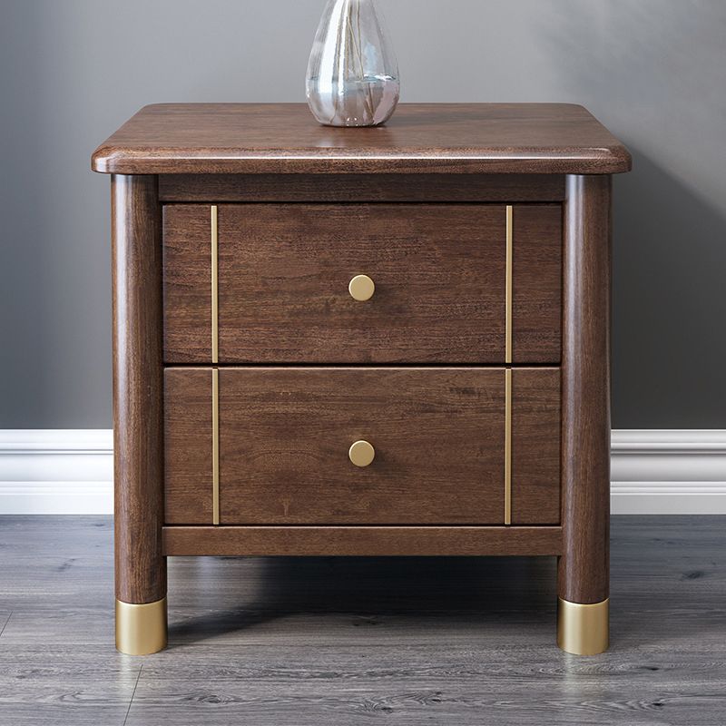 Traditional Wood Accent Table Nightstand Drawer Storage Bed Nightstand