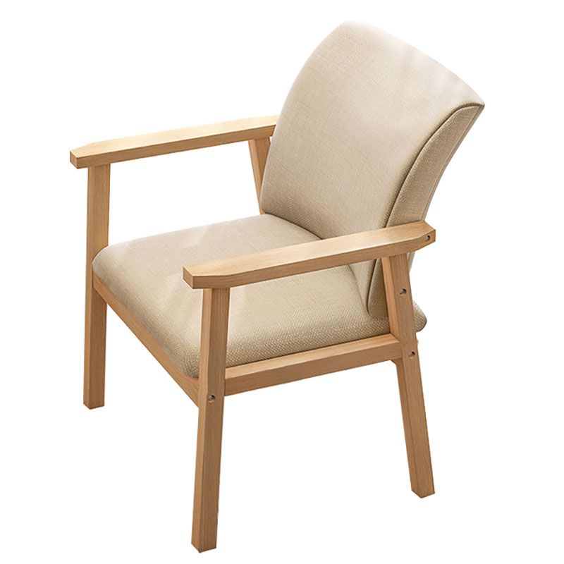 Contemporary Style Kitchen Chairs Dining Arm Side Chair with Wooden Legs