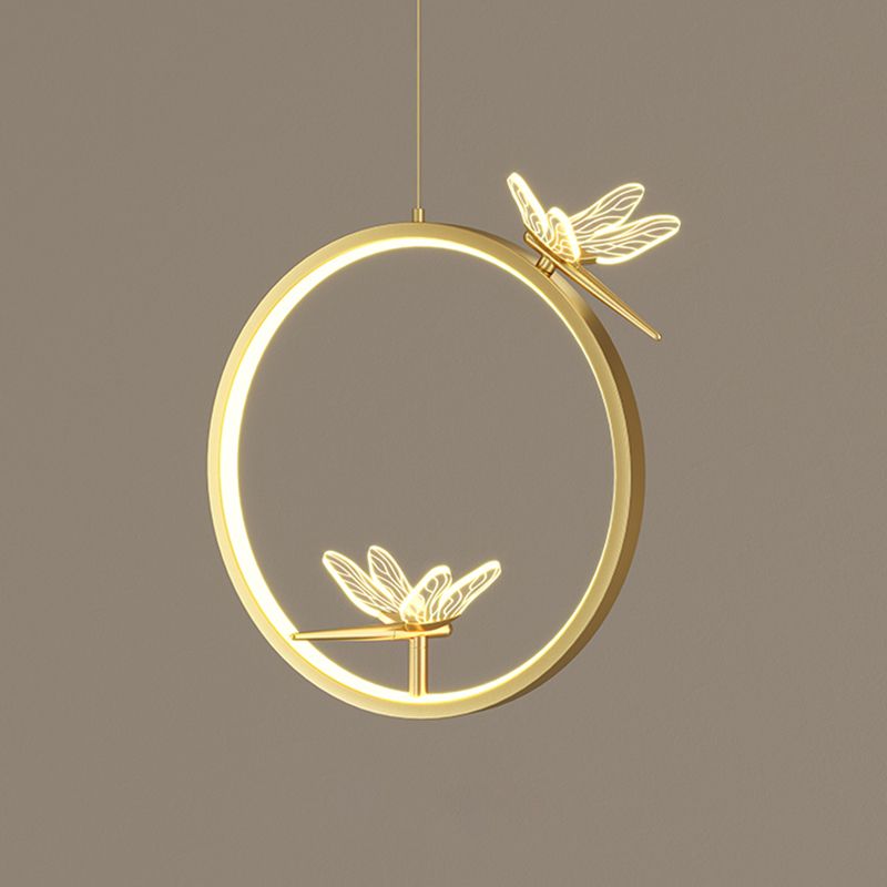 Modern LED Hanging Ceiling Light Metal 1-Light Circle Ceiling Pendant Light