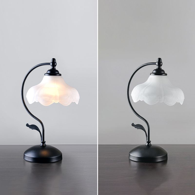 Glass Flower Table Light Contemporary Style Nights and Lamp for Bedroom
