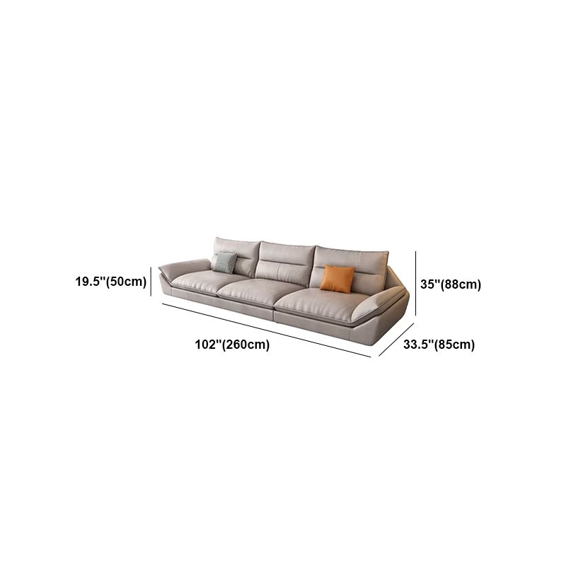 Scandinavian Beige Sectionals/Sofa with Pillow Back for Living Room