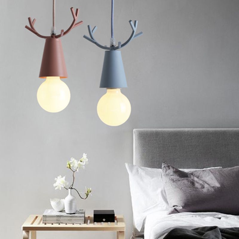 Antlers Metal Hanging Light Fixtures Modern Shop Pendant Light with 1 Light