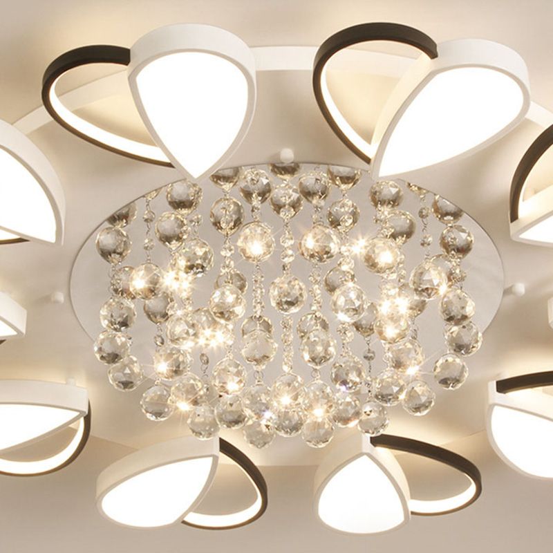 Crystal Flush Mount Light LED Contemporary Ceiling Lamp for Dining Room