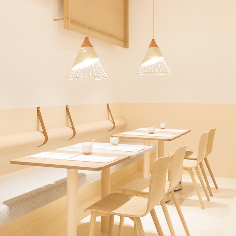 Wit hout Nieuw moderne hanglamp 1-licht kegel plafondlamp voor woonkamer voor woonkamer