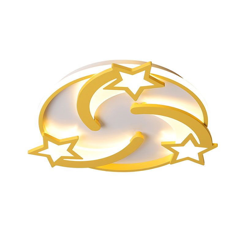 Luminaria de la estrella de los niños Acrílico de iluminación 16 "/19,5" de ancho de la habitación LED de montaje de la luz del techo de montaje en amarillo