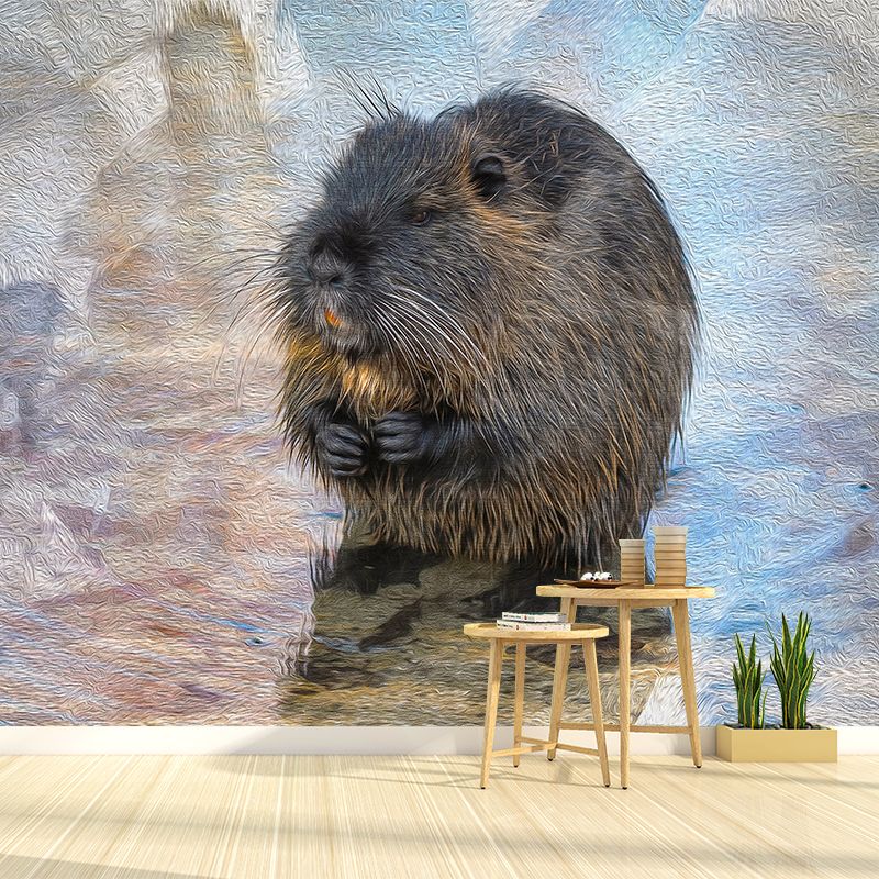 Animal Oil Painting Wall Mural for Living Room Bedroom, Personalized Size Available