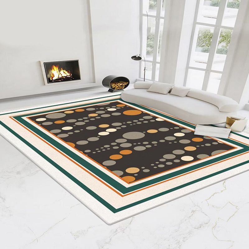 Donkergrijs modern tapijten polyester patroon tapijt wasbaar binnen tapijt voor woningdecoratie