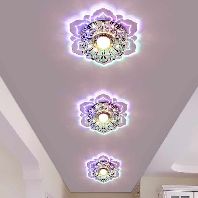 Luz de techo empotrada de acrílico, luz de techo empotrada de cristal moderna en transparente con orificio de 2-3,5" de diámetro