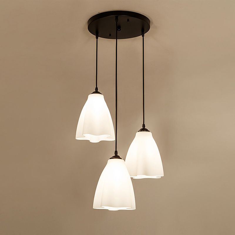 Glaswellplätze anheize Beleuchtung moderne 3 Kopfhängelampe für Esszimmer