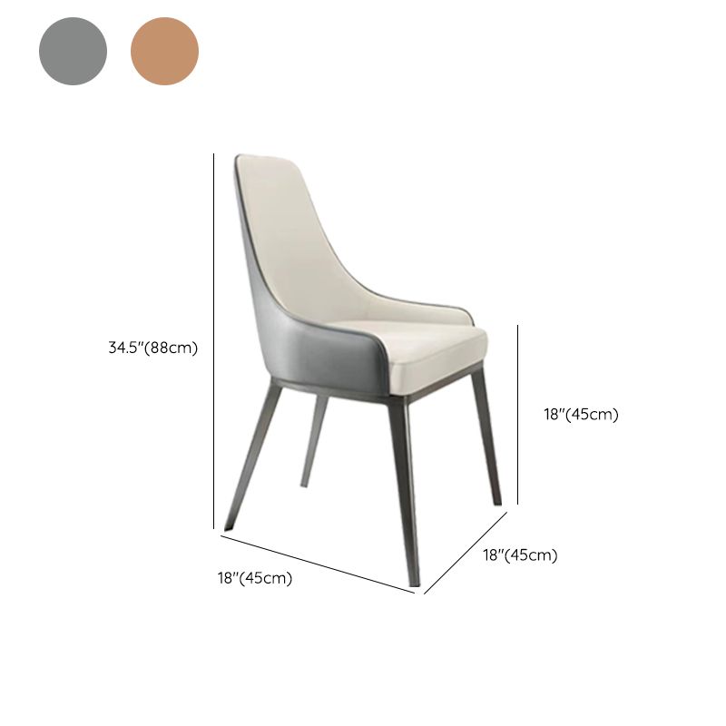 Indoor Upholstered Armless Dining Chairs Parsons Chair with Metal Legs