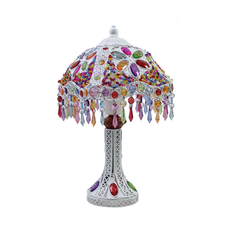 Bohemian mit einer Gekibeled -Tischbeleuchtung 1 Glühbirnen -Metall -Nachttisch Licht in Weiß/Rot/Gelb für Wohnzimmer