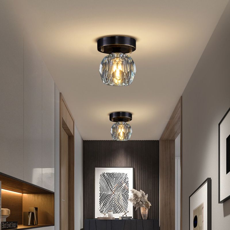 Globe Crystal cerca de la iluminación del techo Accesorio montado en el techo de estilo minimalista