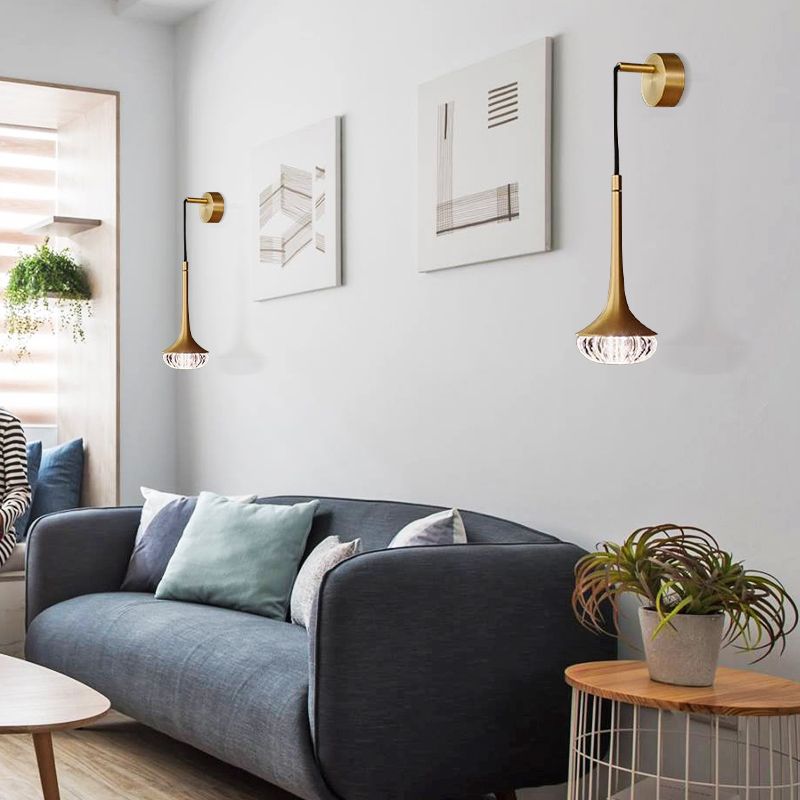 Crystal Sconce Light Fixture Postmodern Indoor Wall Lamp for Living Room Bedroom