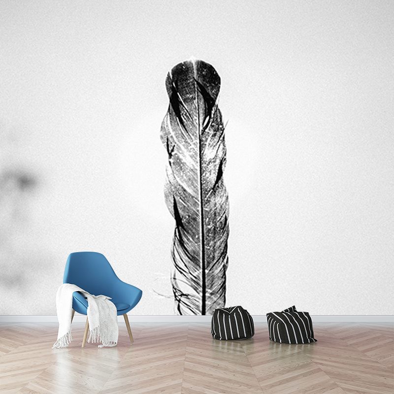 Eco-friendly Wall Mural Wallpaper Soft Feathers Photography Sitting Room Wall Mural