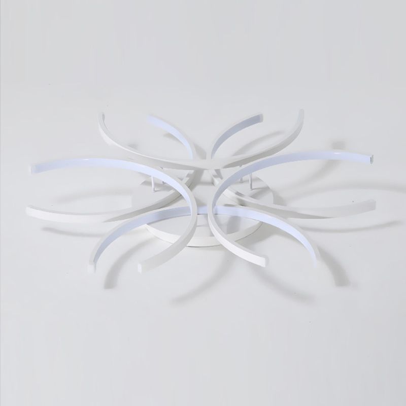 Metal Flower Flush Flush Light Modern Style Modern Style 6 Lights Fleus de montaje en blanco