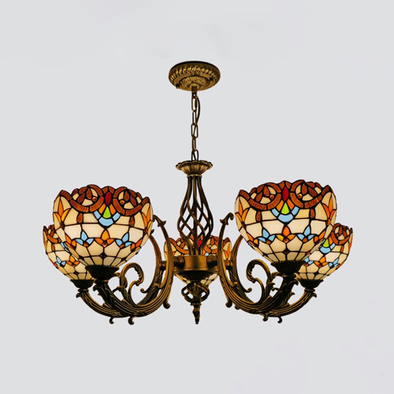 Tiffany Creative Sputnik Light Light Light Ironing Lampada con tonalità di vetro colorato