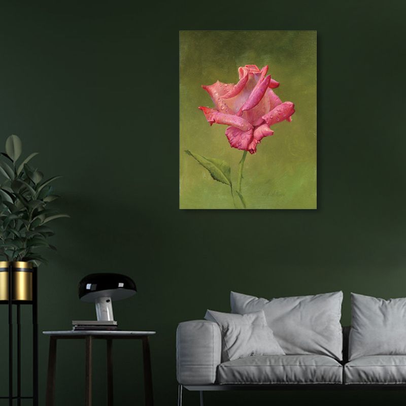 Flower Blossom Canvas Print Textured Countryside Living Room Wall Art in Soft Color