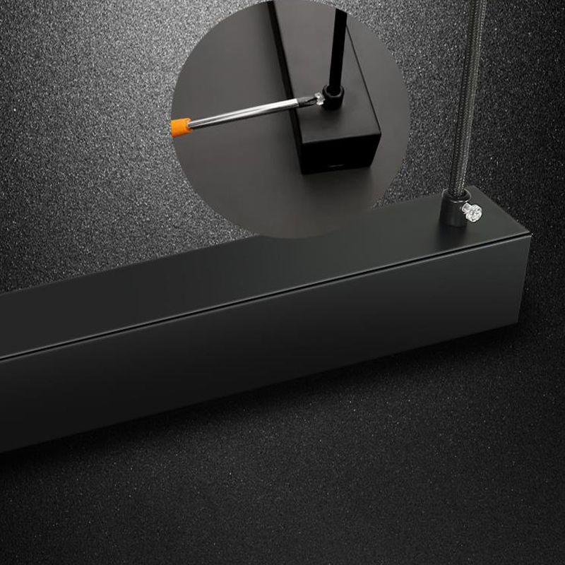 Linear Wood Island Light Fixture Modern Ceiling Pendant Light for Dining Room