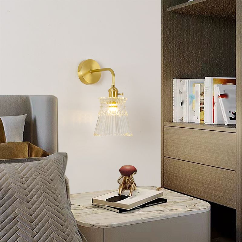 Geometrische Glas Wandleuchte moderne Stil 1 Lichtwandhalterung Leuchte in Gold