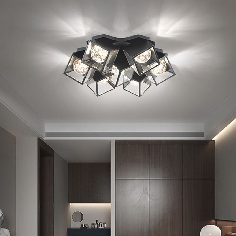Metall + Acryl Quadrat Schatten Sternenhimmel Design Decke Licht Moderne Einfachheit Flush Montage Beleuchtung Halterung für Wohnzimmer
