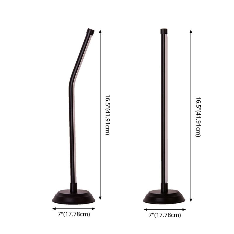 Metallic Rod Shaped Table Lamp Nordic Style Integrated LED Nightstand Light