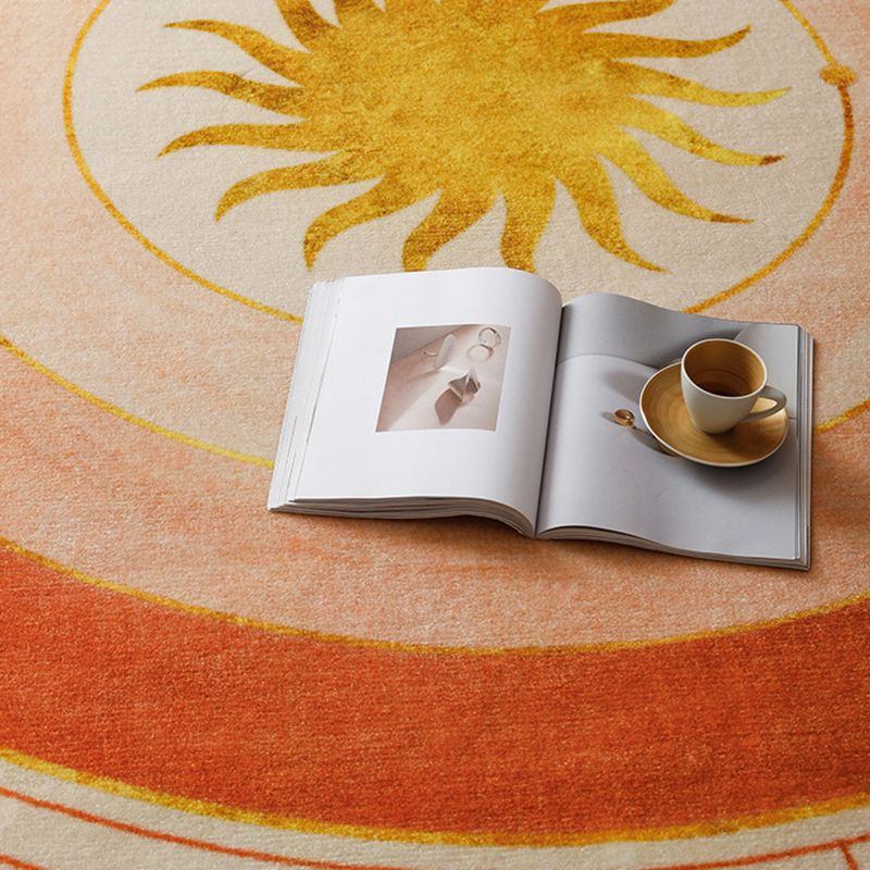 Moderne ronde bruin tapijt indoor tapijt niet-slip achterste tapijt voor slaapkamer