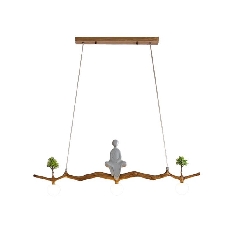 Modern Style Hanging Island Light Glass Hanging Lighting Fixture for Dining Room