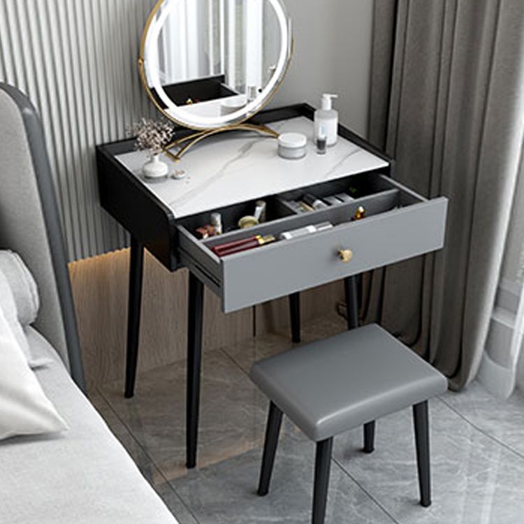 Modern 28.9 " Height 1- Drawer Slate Top Table Makeup Vanity